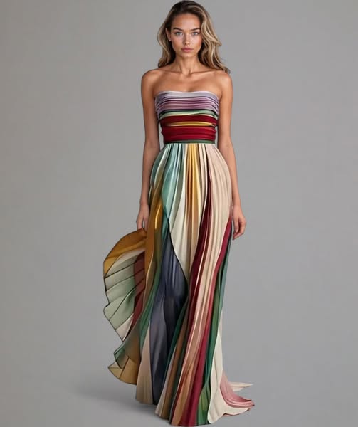 Anna - Farverig Ærmeløs Elegance