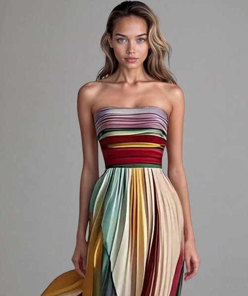 Anna - Farverig Ærmeløs Elegance
