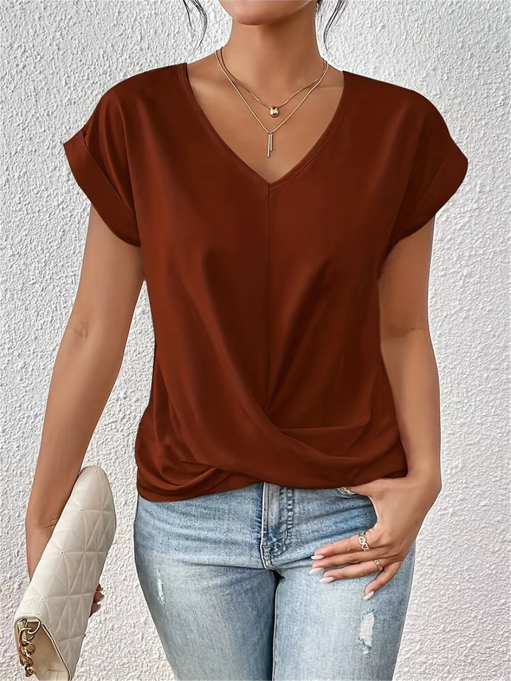 Sofia – Den Stilrene Bluse med Elegant V-Hals