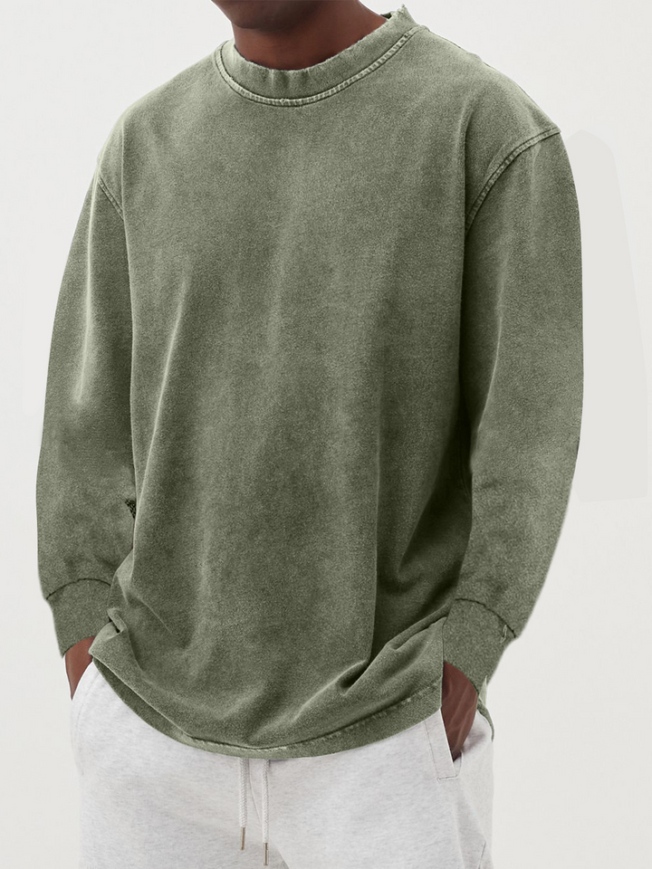 Anton – Den Vaskede Sweatshirt med Afslappet Stil