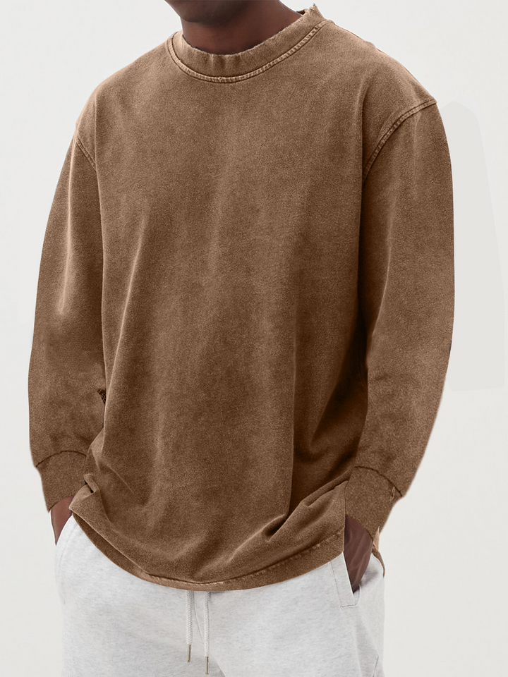 Anton – Den Vaskede Sweatshirt med Afslappet Stil