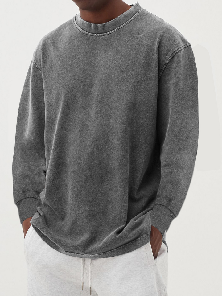 Anton – Den Vaskede Sweatshirt med Afslappet Stil