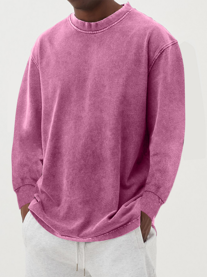 Anton – Den Vaskede Sweatshirt med Afslappet Stil