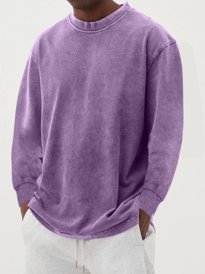 Anton – Den Vaskede Sweatshirt med Afslappet Stil