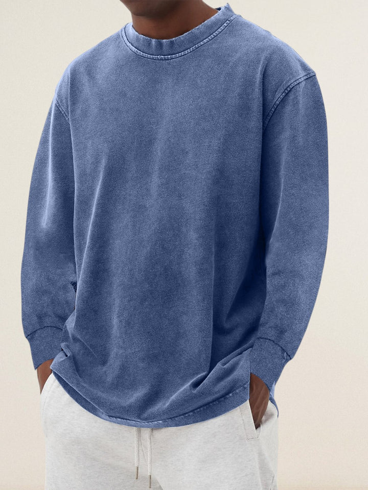 Anton – Den Vaskede Sweatshirt med Afslappet Stil