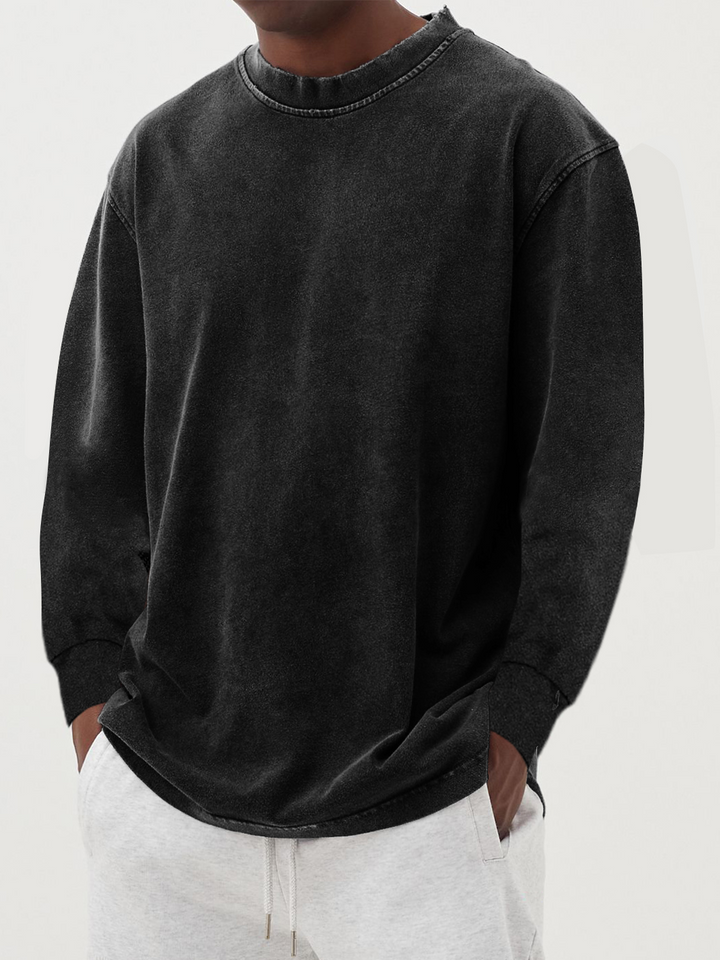Anton – Den Vaskede Sweatshirt med Afslappet Stil