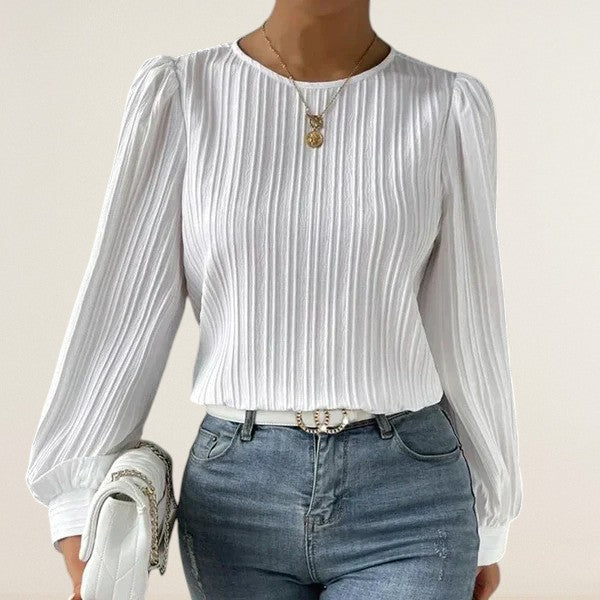 Alba – Den Elegante Bluse med Struktur