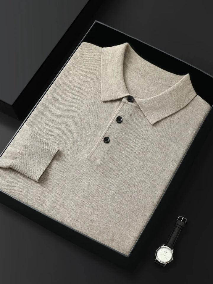 Viktor – Den Klassiske Langærmede Polo med Raffineret Look