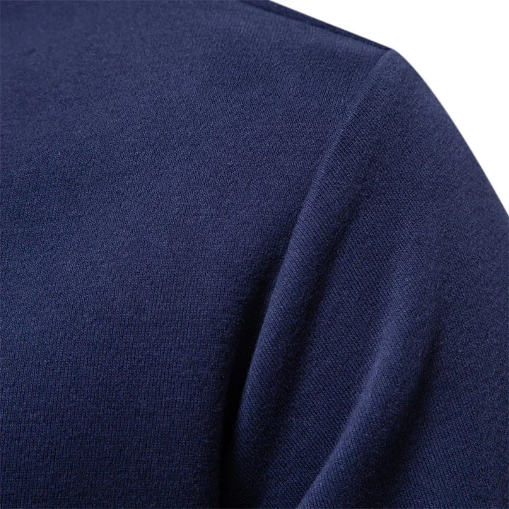 Mikkel - idløs Sweatshirt med Polokrave