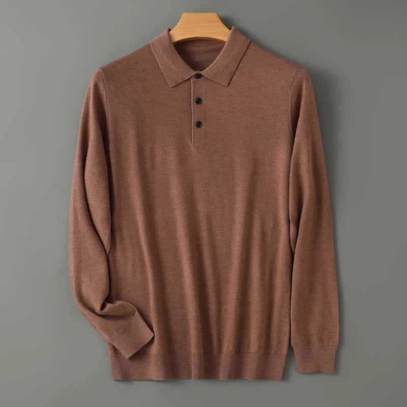 Viktor – Den Klassiske Langærmede Polo med Raffineret Look