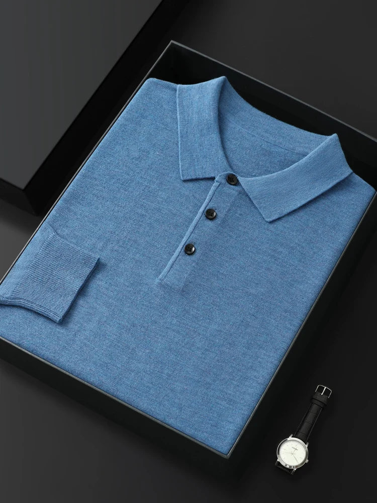 Viktor – Den Klassiske Langærmede Polo med Raffineret Look