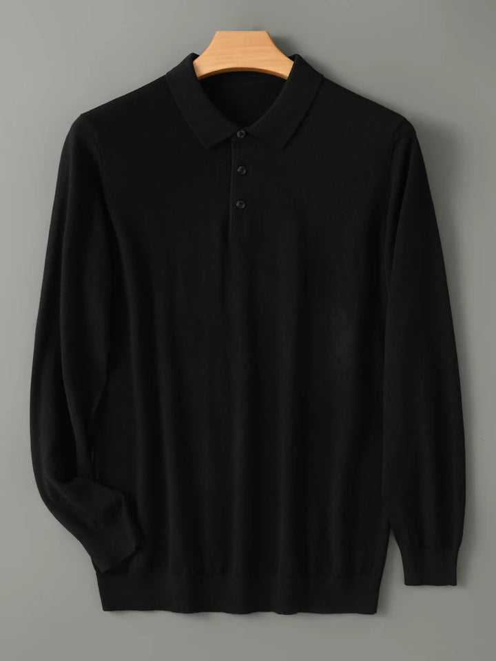 Viktor – Den Klassiske Langærmede Polo med Raffineret Look