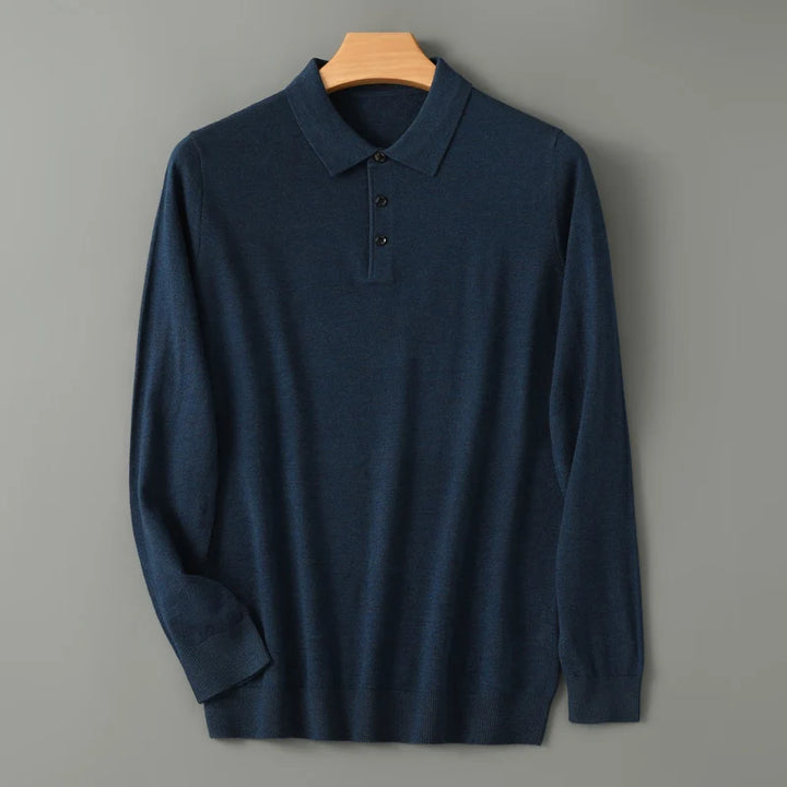 Viktor – Den Klassiske Langærmede Polo med Raffineret Look