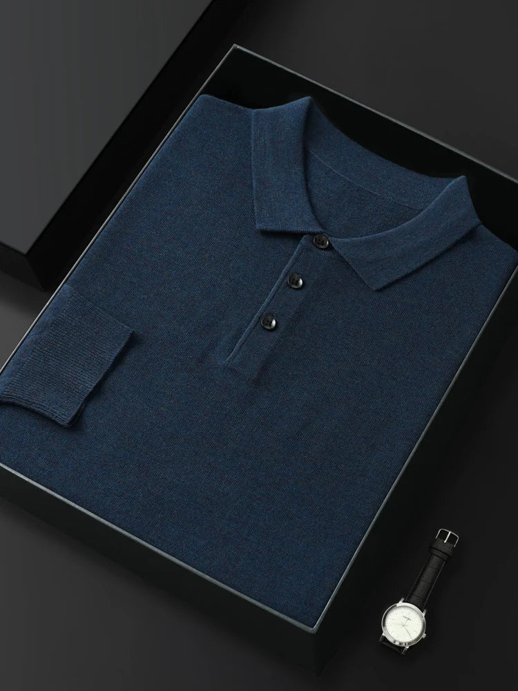 Viktor – Den Klassiske Langærmede Polo med Raffineret Look