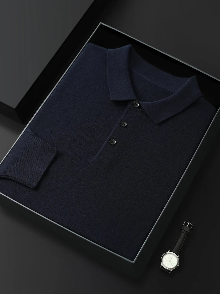 Viktor – Den Klassiske Langærmede Polo med Raffineret Look
