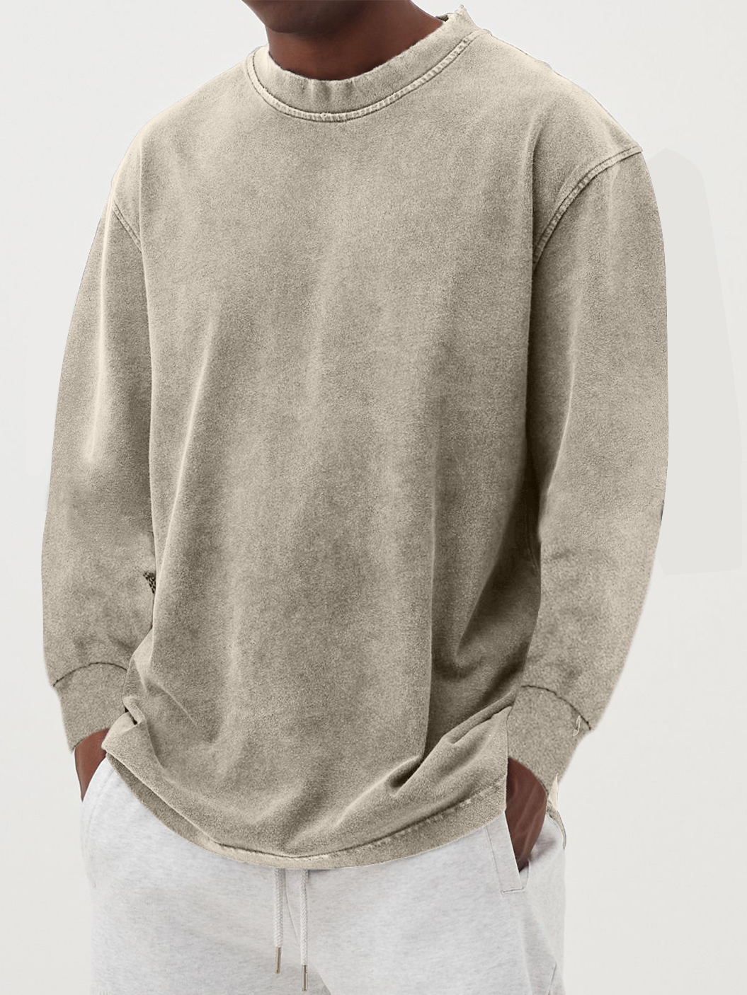 Anton – Den Vaskede Sweatshirt med Afslappet Stil